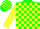 Silk - Forest Green, Lemon Yellow Blocks, Three
