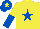 Silk - YELLOW, ROYAL BLUE star, halved sleeves, ROYAL BLUE cap, YELLOW star