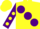 Silk - Yellow, large Purple spots, Purple sleeves, Yellow spots