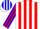 Silk - White, Blue and Red Stripes