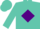 Silk - TURQUOISE, purple diamond belt, purple