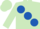 Silk - Light Green, large Royal Blue spots