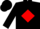 Silk - Black, Black 'P' in Red Diamond, Red