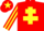 Silk - Red, Yellow Cross of Lorraine, striped sleeves and star on cap