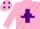 Silk - PINK, purple cross sash, pink spots on