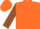 Silk - ORANGE, brown 'J' and sleeves, orange