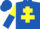Silk - Royal Blue, Yellow Cross of Lorraine, Yellow and Royal Blue halved sleeves
