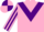 Silk - Pink, Purple chevron, striped sleeves, quartered cap
