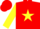 Silk - Red, Yellow Star,  Yellow Sleeves, Red