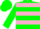 Silk - Green, Two Pink Hoops