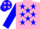 Silk - Hot Pink, Blue Stars, Blue Sleeves, Pink