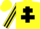 Silk - Yellow, Black Cross of Lorraine, striped sleeves