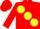 Silk - Red, Bright Yellow large spots, Yellow