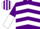 Silk - Purple, White chevrons, halved sleeves, Purple and White striped cap