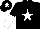 Silk - Black, White star, halved sleeves and star on cap