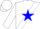 Silk - White, Blue Star & Sash, White S