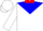 Silk - WHITE, red collar, blue yoke, red 'H' in