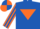 Silk - Royal Blue, Orange inverted triangle, Orange and Royal Blue striped sleeves, quartered cap