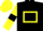 Silk - Black, Yellow hollow box, Yellow sleeves, Black armlets, Yellow cap