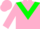 Silk - Pink, green inverted chevron, pink cap