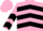 Silk - Pink, Black 'PV', Black Chevrons on Pink