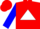 Silk - RED, white triangle, blue sleeves, red