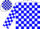 Silk - WHITE, blue 'PAL', blue blocks on