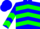 Silk - Blue, yellow and green chevrons, blue