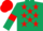 Silk - Dark Green, Red stars, armlets and cap