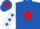 Silk - Royal Blue, Red star, White sleeves, Royal Blue stars, Royal Blue cap, Red star