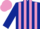 Silk - Dark Blue and Mauve stripes, Mauve cap