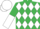 Silk - EMERALD GREEN & WHITE DIAMONDS, halved sleeves, white cap