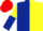 Silk - Dark Blue and Yellow (halved), sleeves reversed, Red cap