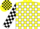 Silk - Yellow, black and white blocks on