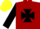 Silk - Cherry, Black Maltese cross and Sleeves, Yellow cap