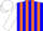 Silk - Blue and Orange stripes, White sleeves and cap