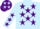 Silk - Light Blue, Purple stars
