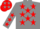 Silk - grey, Red Stars