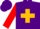 Silk - PURPLE, gold cross, red sleeves, purple