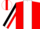 Silk - RED, white 'R', black and white stripe
