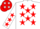 Silk - White, Red Stars, Blue 'BG', Blue