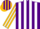 Silk - Purple, gold 'F', white stripes on green
