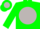Silk - GREEN, green 'DV' on light grey disc,