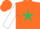 Silk - Orange, Emerald Green star, White sleeves