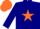 Silk - NAVY BLUE, orange star, orange cap