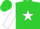 Silk - Lime Green, White Star, White Sleeves,