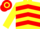 Silk - Yellow and Red chevrons, hooped cap