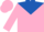 Silk - Pink, Royal Blue Yoke and 'WT', Blue