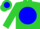 Silk - Lime Green, Lime Green 'F' on Blue disc,