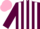 Silk - Maroon and White stripes, Pink cap